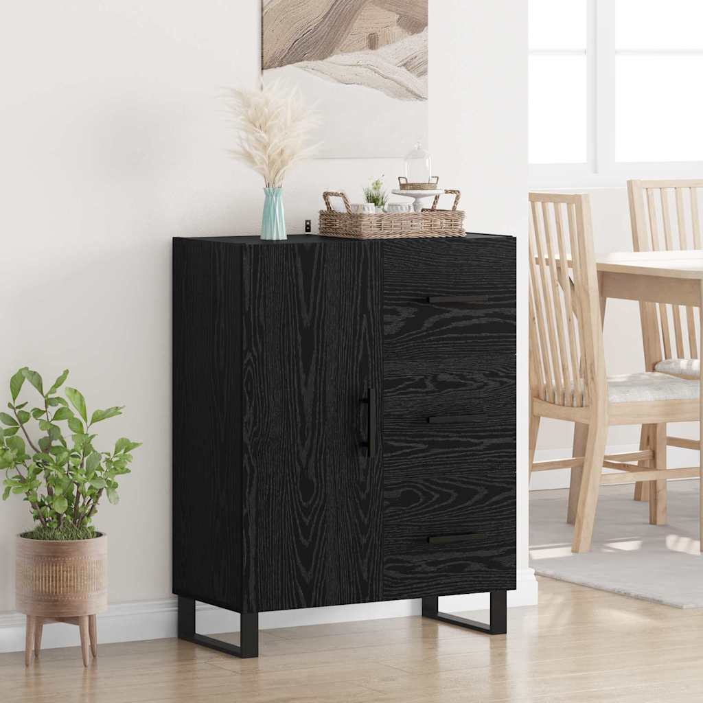Buffet Chêne noir 69,5 x 34 x 90 cm Bois d'ingénierie et fer - XIOS