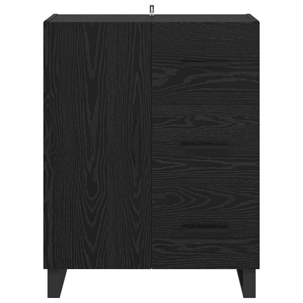 Buffet Chêne noir 69,5 x 34 x 90 cm Bois d'ingénierie et fer - XIOS