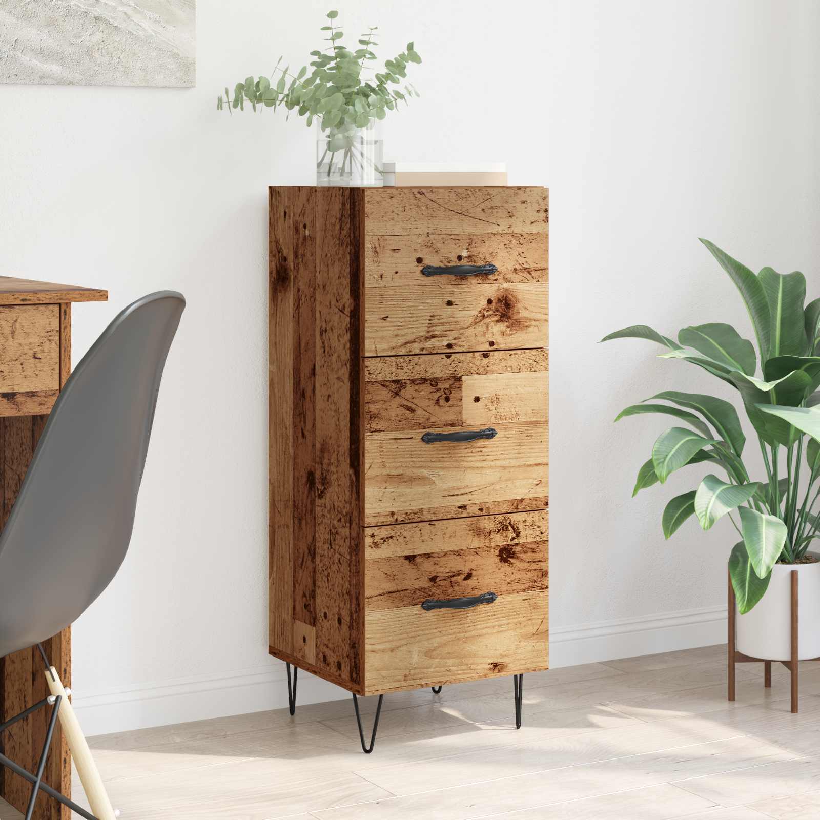 Buffet Bois ancien 34 x 34,5 x 90 cm Bois d'ingénierie - XIOS