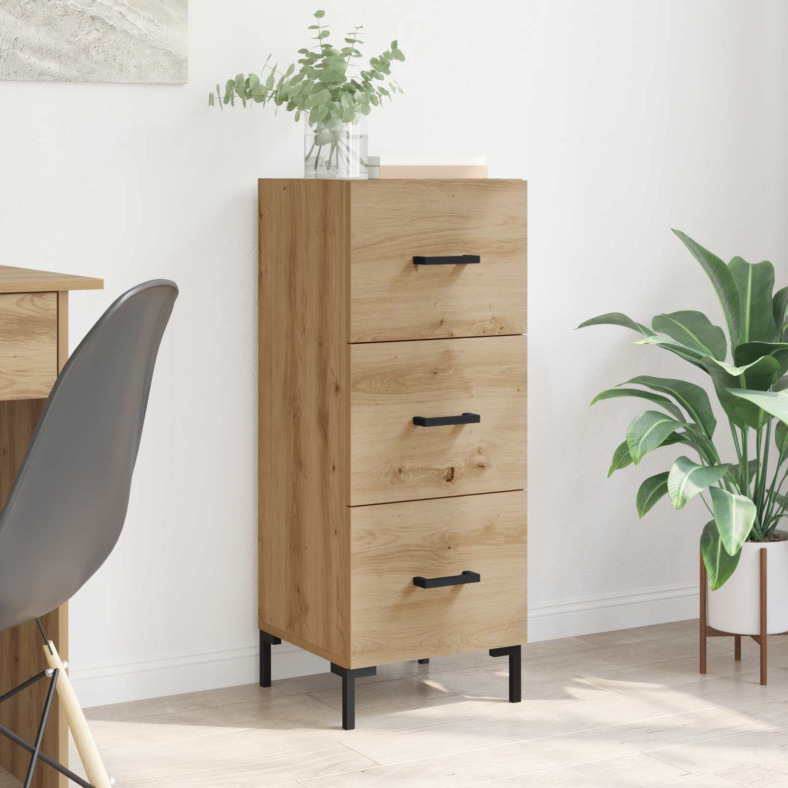 Buffet Chêne artisanal 34,5 x 34 x 90 cm Bois d'ingénierie - XIOS