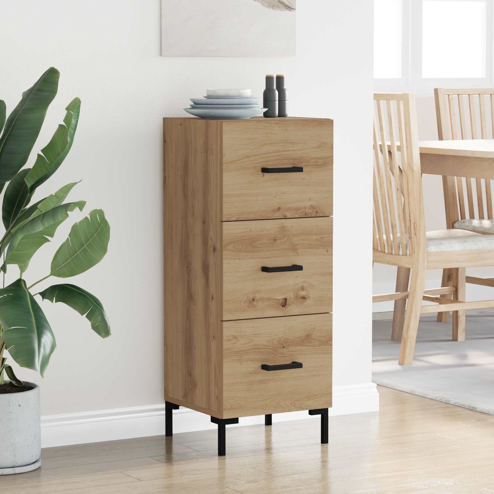 Buffet Chêne artisanal 34,5 x 34 x 90 cm Bois d'ingénierie - XIOS