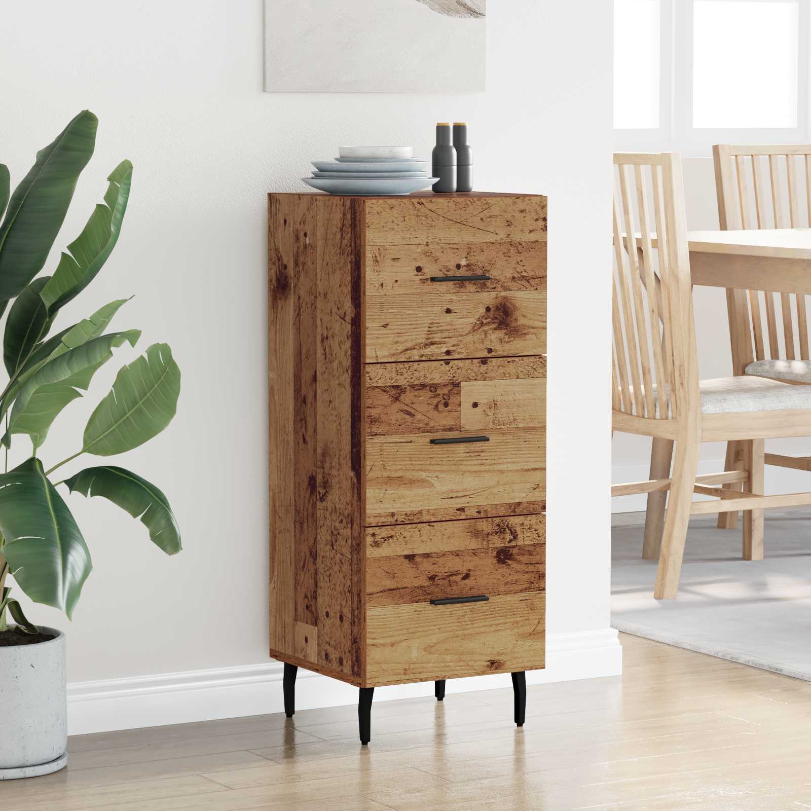 Buffet Bois ancien 34 x 34,5 x 90 cm Bois d'ingénierie - XIOS