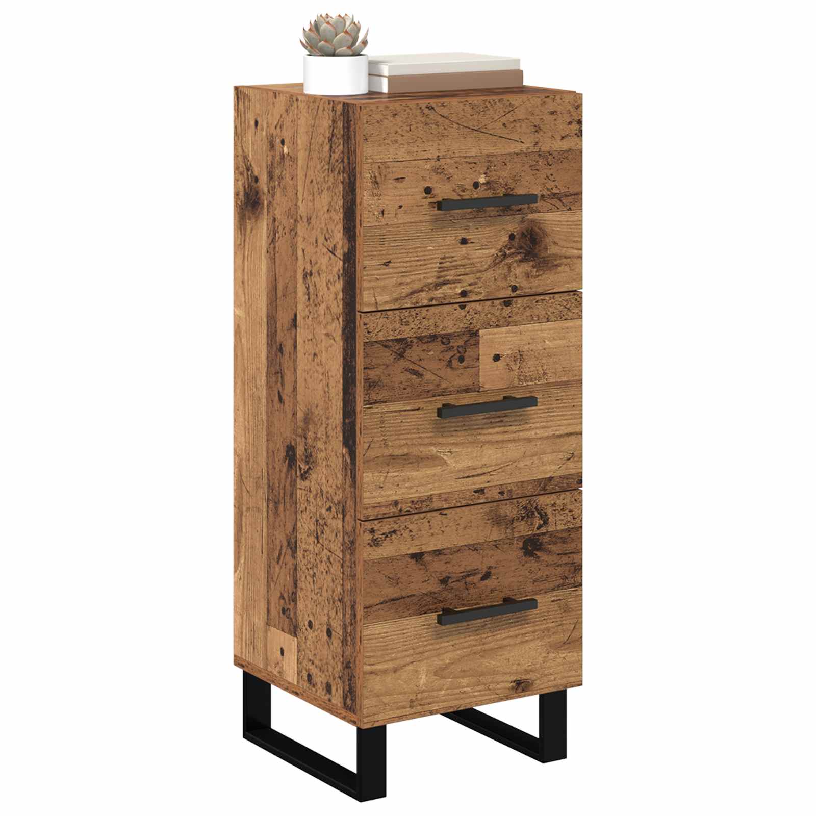 Buffet Bois Ancien 34,5 x 34 x 90 cm Bois d'ingénierie et fer - XIOS