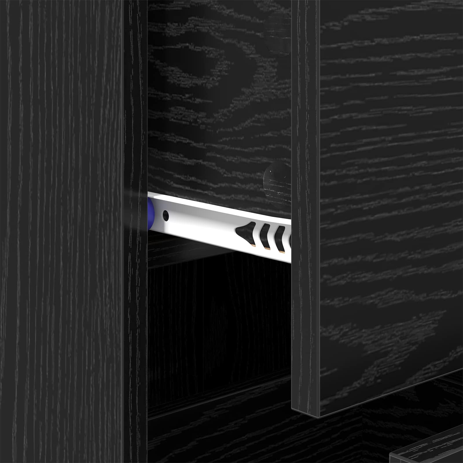 Buffet Chêne noir 34,5 x 34 x 90 cm Bois d'ingénierie et fer - XIOS