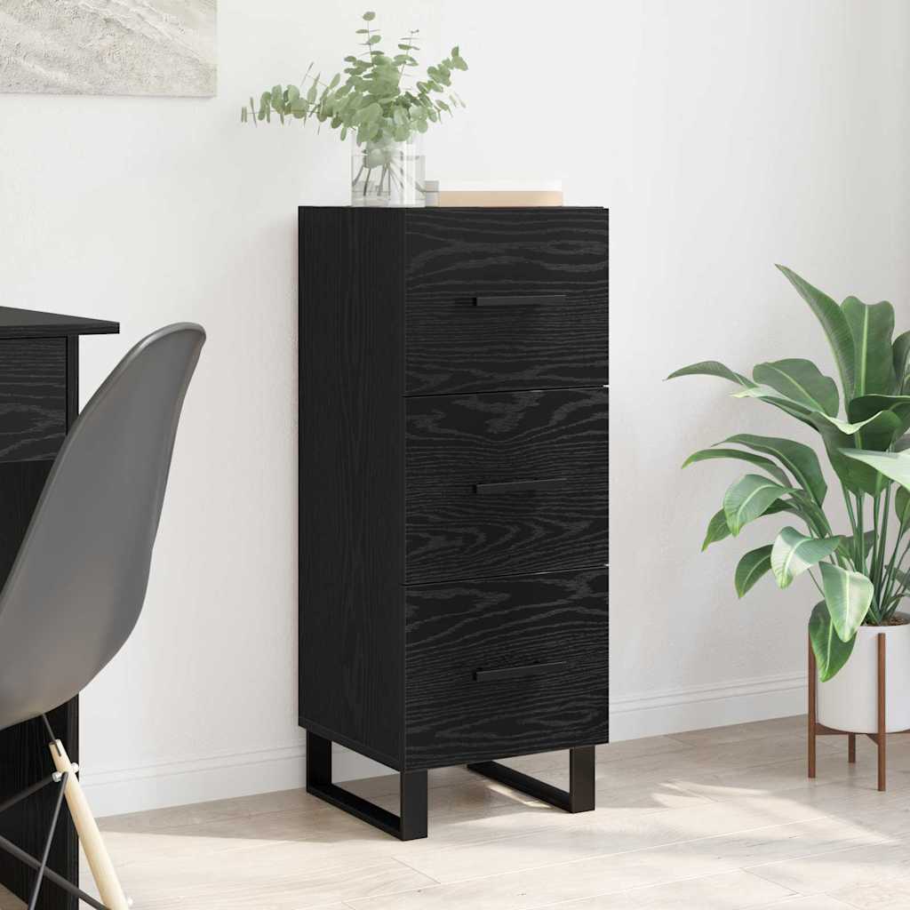 Buffet Chêne noir 34,5 x 34 x 90 cm Bois d'ingénierie et fer - XIOS