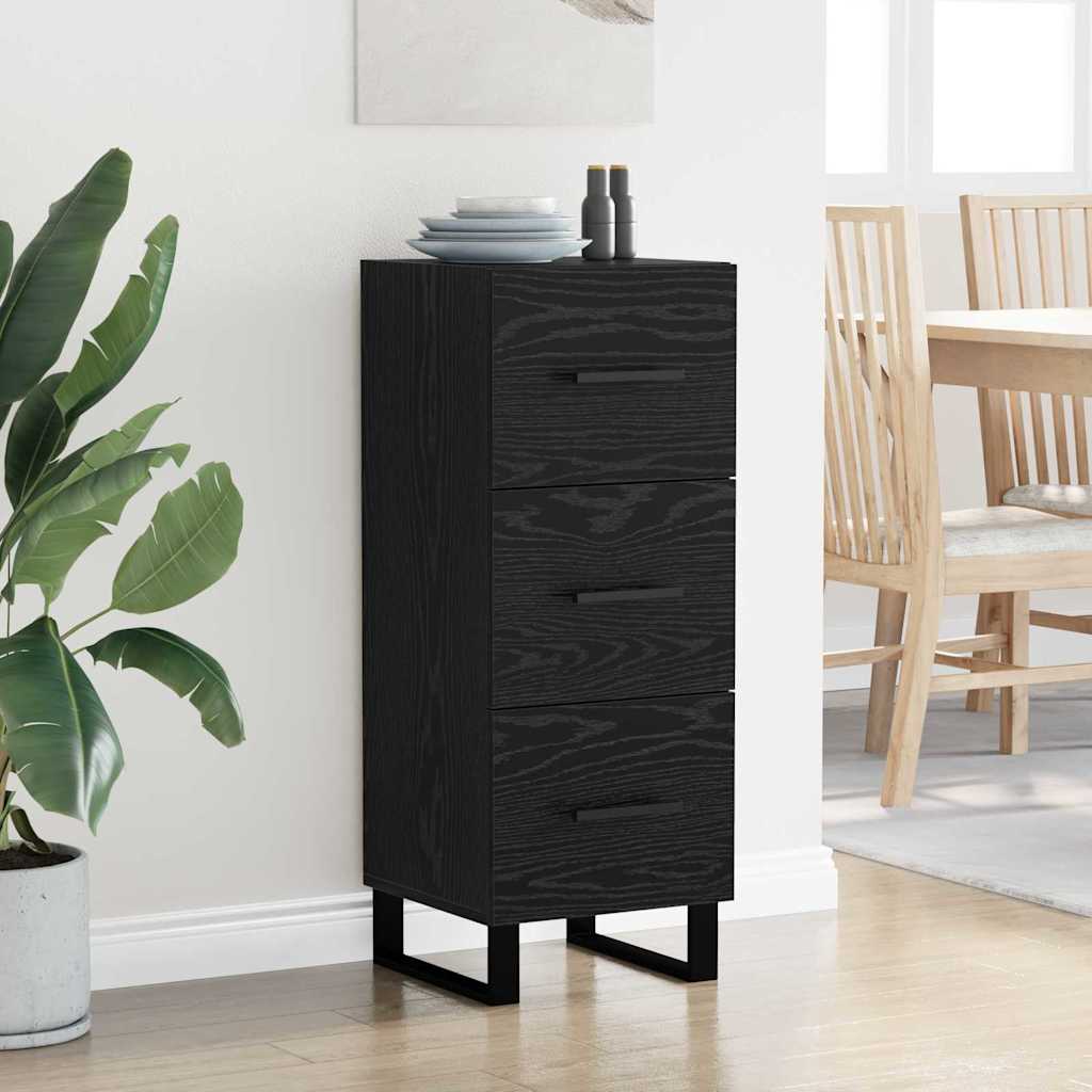 Buffet Chêne noir 34,5 x 34 x 90 cm Bois d'ingénierie et fer - XIOS