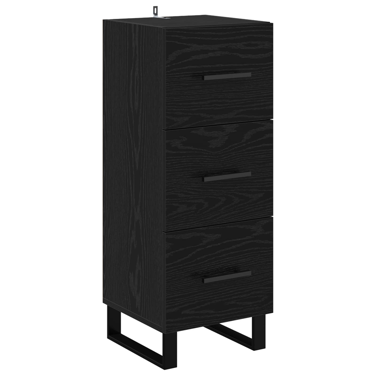 Buffet Chêne noir 34,5 x 34 x 90 cm Bois d'ingénierie et fer - XIOS