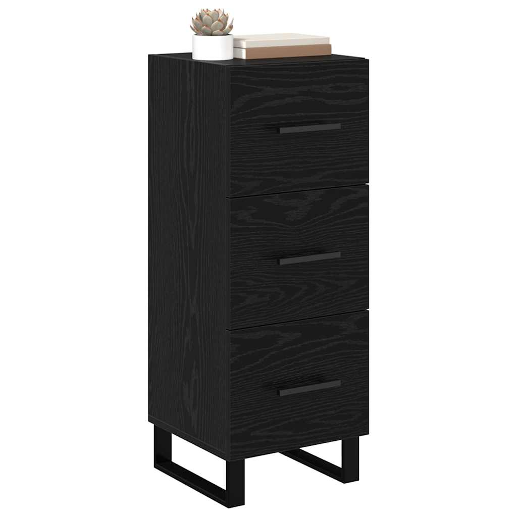 Buffet Chêne noir 34,5 x 34 x 90 cm Bois d'ingénierie et fer - XIOS