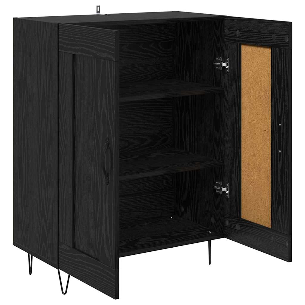 Buffet Chêne noir 69,5 x 34 x 90 cm Bois d'ingénierie et fer - XIOS