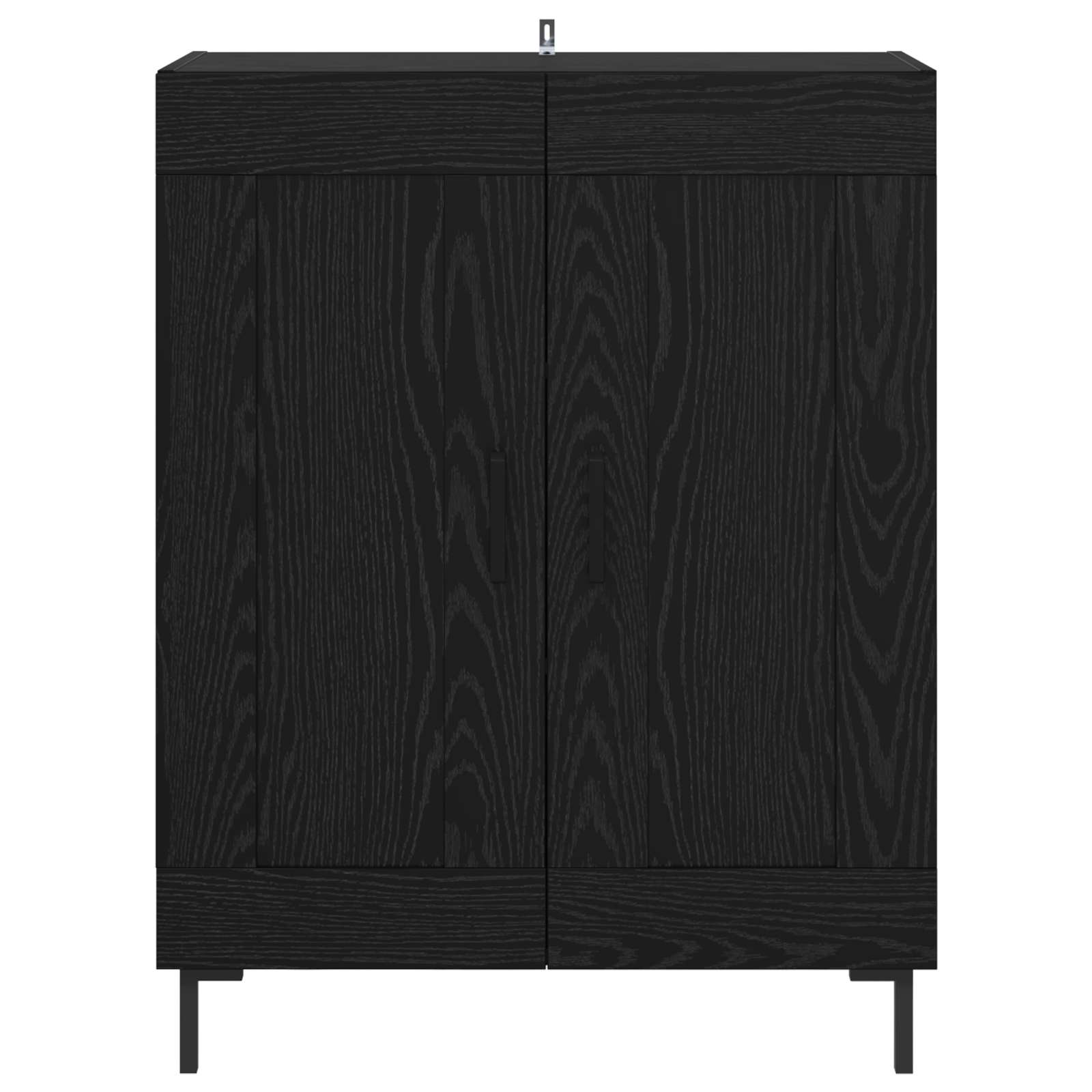 Buffet Chêne noir 69,5 x 34 x 90 cm Bois d'ingénierie et fer - XIOS