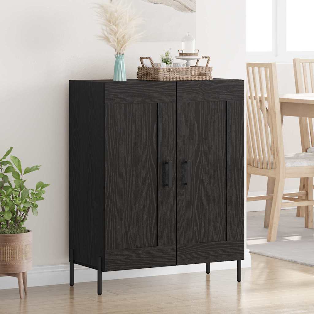 Buffet Chêne noir 69,5 x 34 x 90 cm Bois d'ingénierie et fer - XIOS