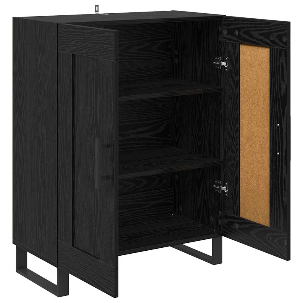 Buffet Chêne noir 69,5 x 34 x 90 cm Bois d'ingénierie et fer - XIOS