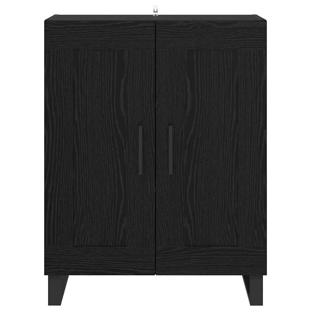 Buffet Chêne noir 69,5 x 34 x 90 cm Bois d'ingénierie et fer - XIOS