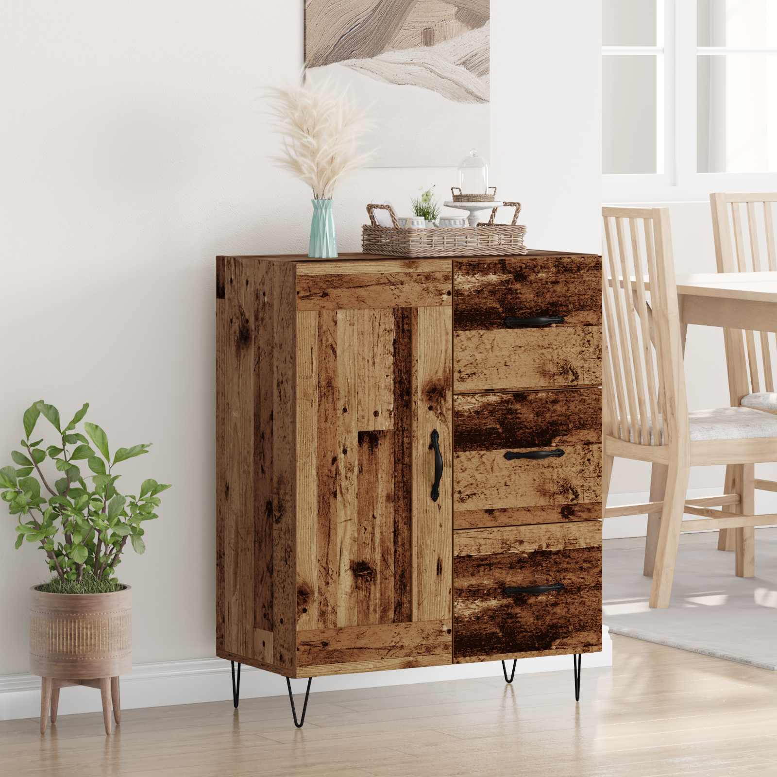 Buffet Bois ancien 69,5 x 34 x 90 cm Bois d’ingénierie - XIOS
