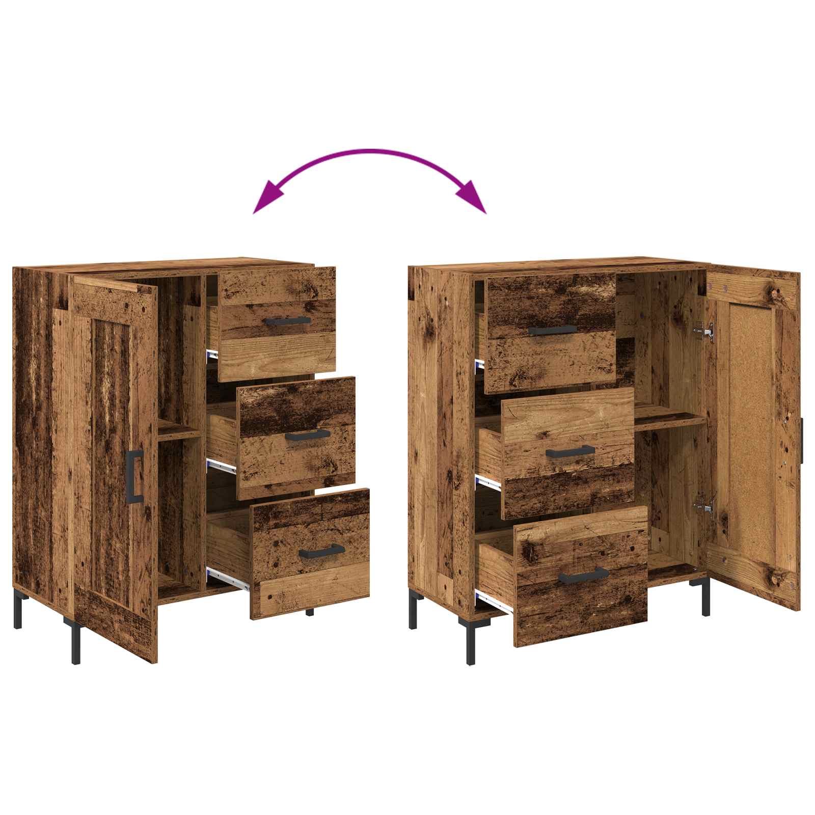 Buffet Bois ancien 69,5 x 34 x 90 cm Bois d'ingénierie
