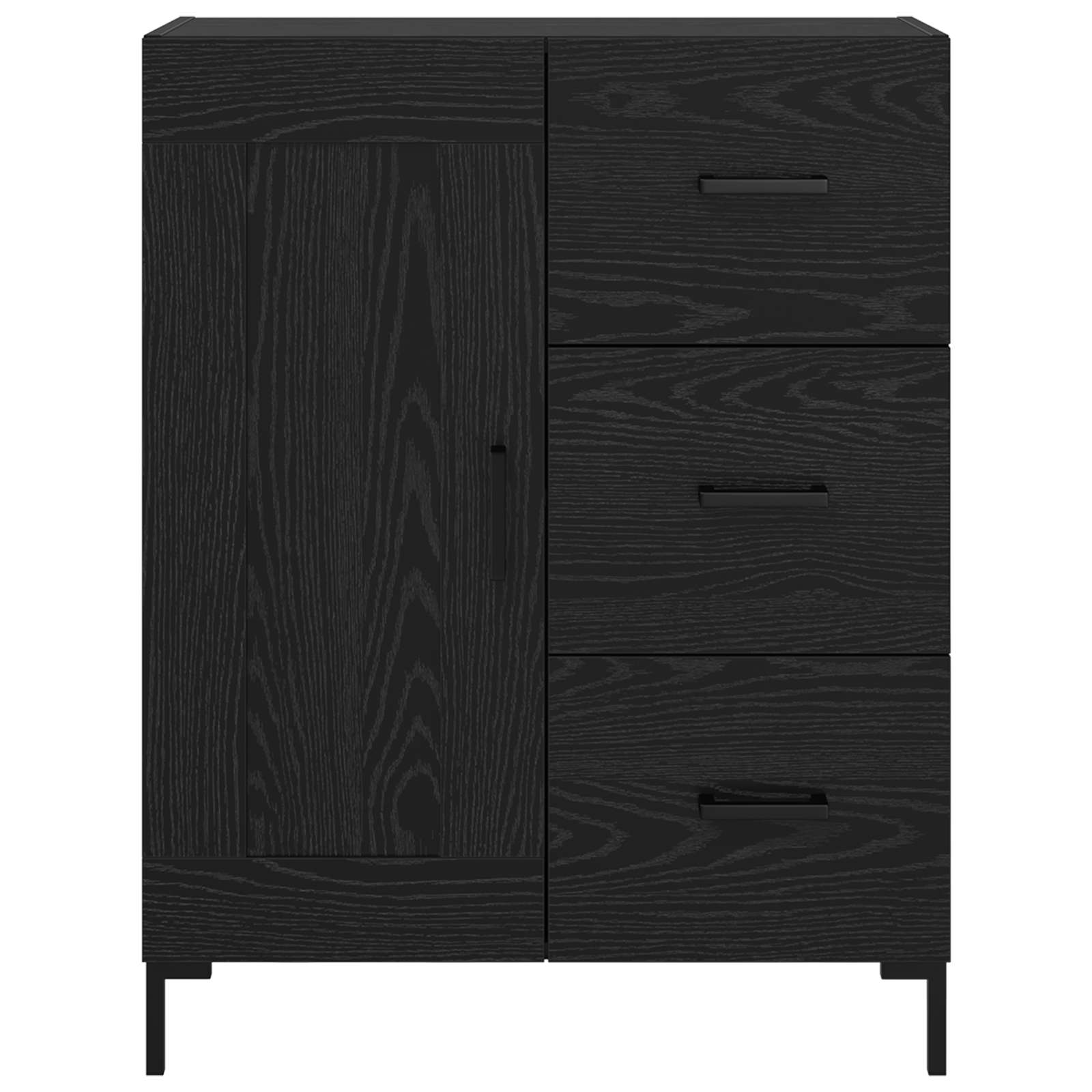 Buffet Chêne noir 69,5 x 34 x 90 cm Bois d'ingénierie
