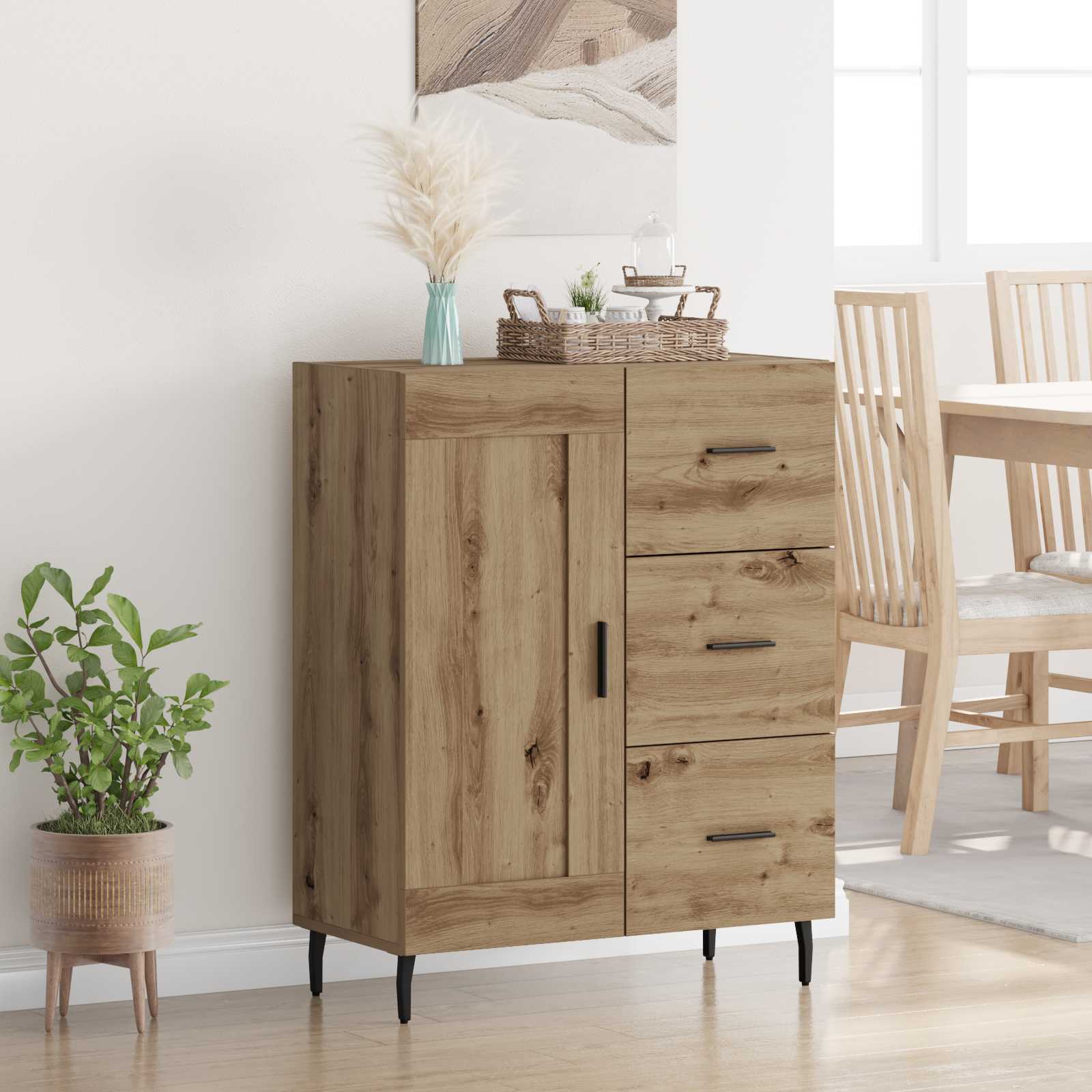Buffet avec tiroir Chêne artisanal 69,5 x 34 x 90 cm - XIOS