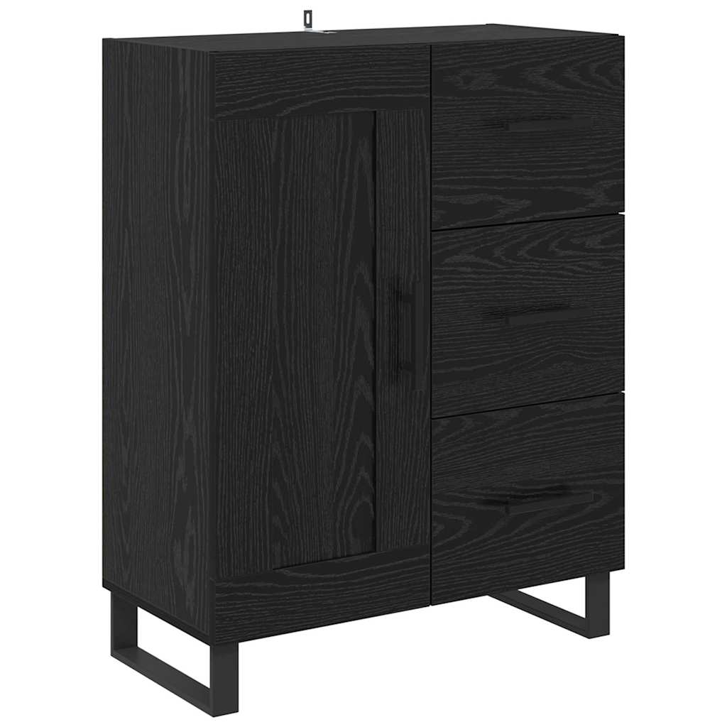 Buffet Chêne noir 69,5 x 34 x 90 cm Bois d'ingénierie et fer - XIOS