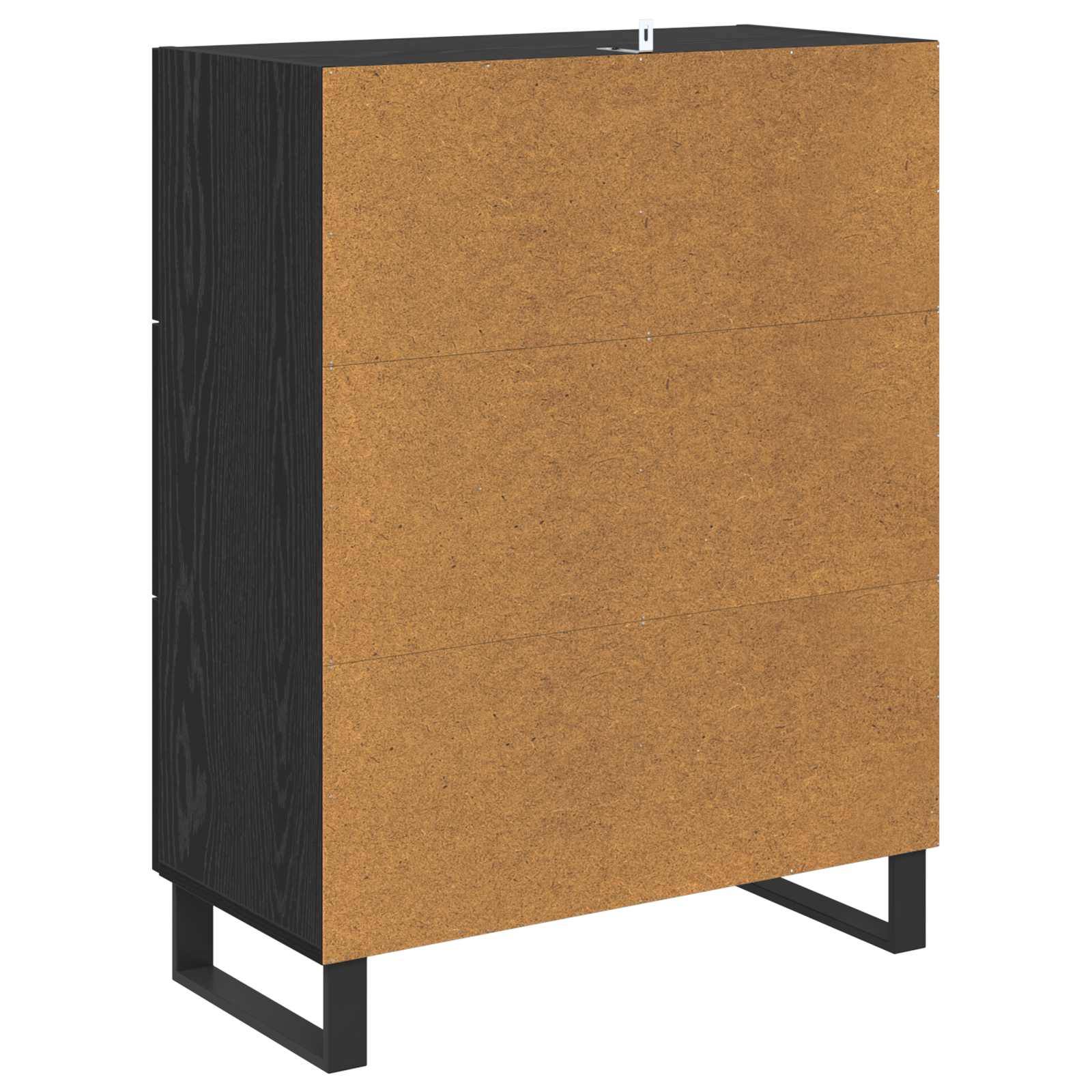 Buffet Chêne noir 69,5 x 34 x 90 cm Bois d'ingénierie et fer - XIOS