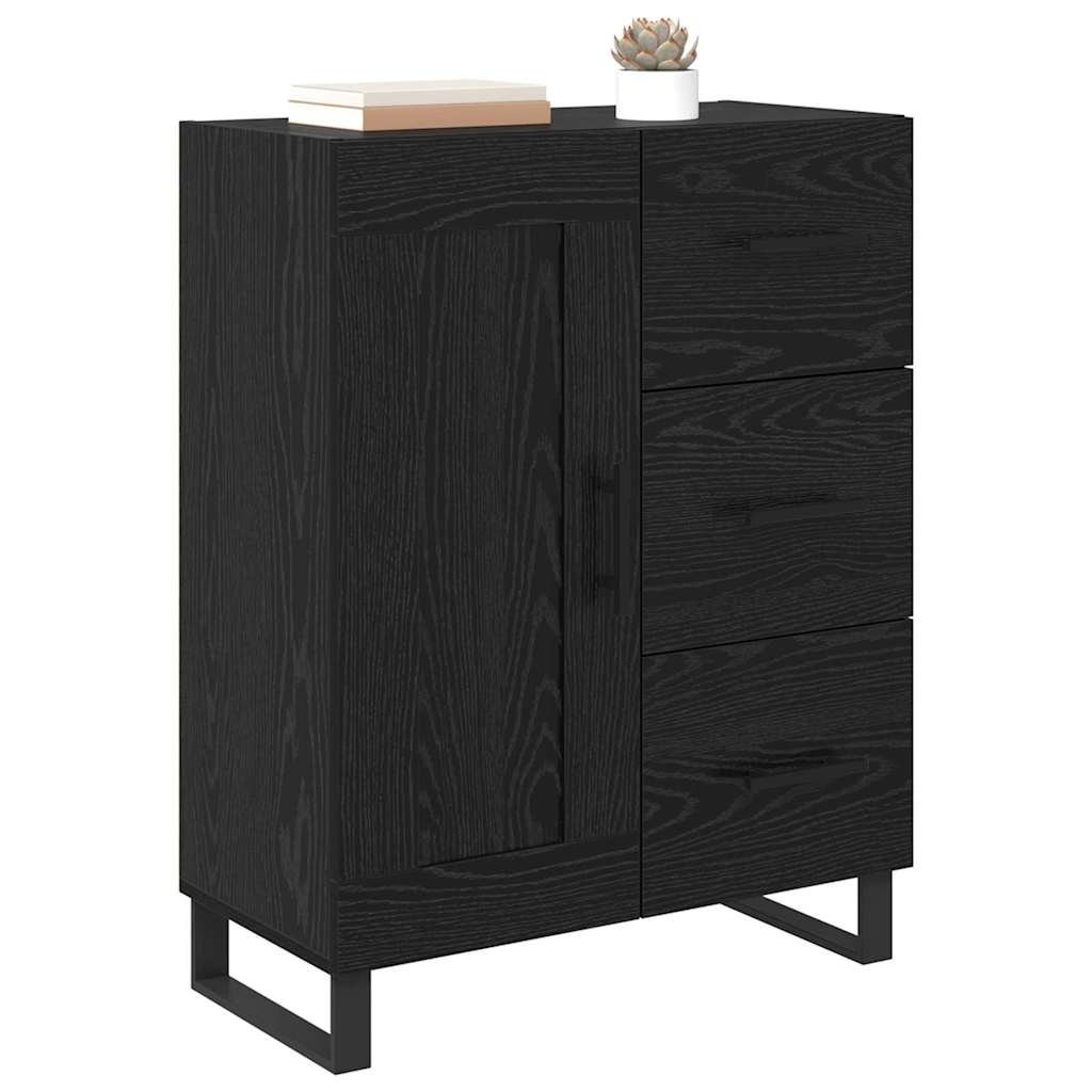 Buffet Chêne noir 69,5 x 34 x 90 cm Bois d'ingénierie et fer - XIOS