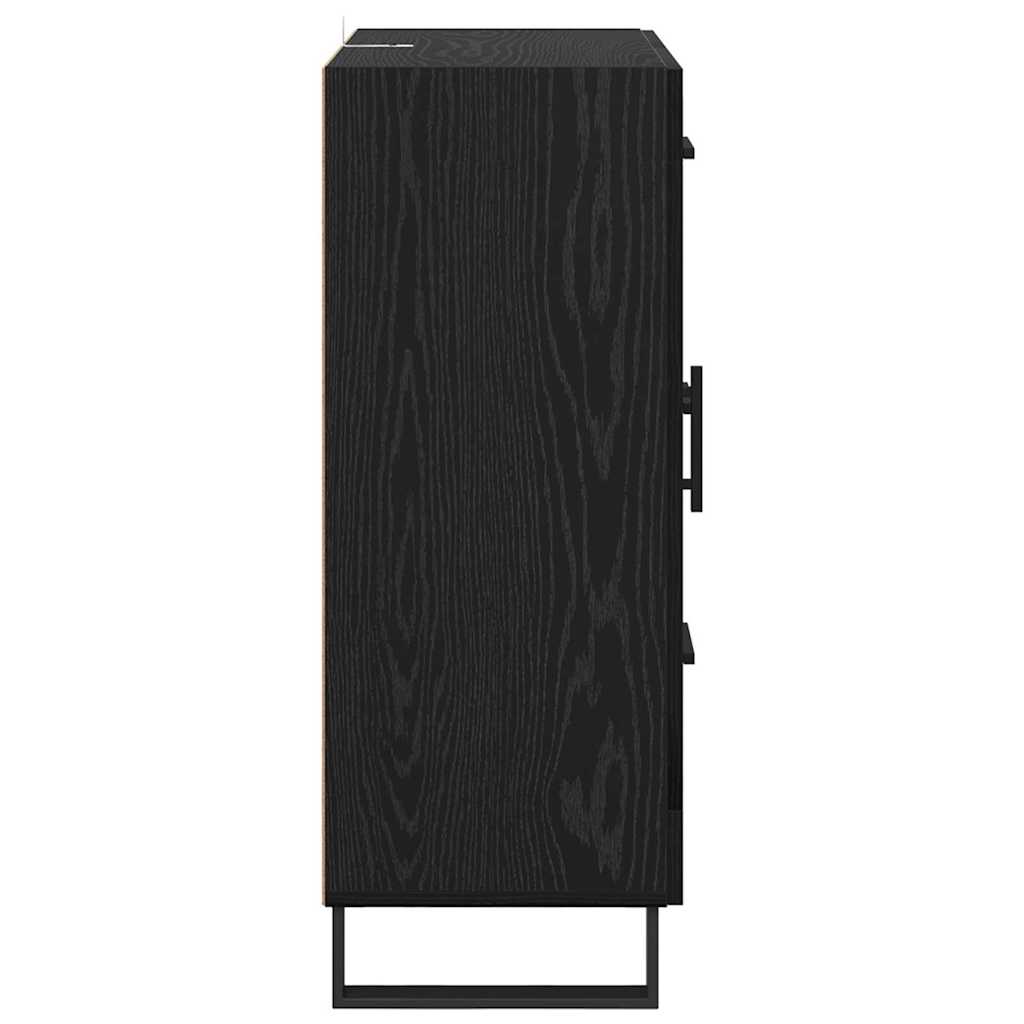 Buffet Chêne noir 69,5 x 34 x 90 cm Bois d'ingénierie et fer - XIOS