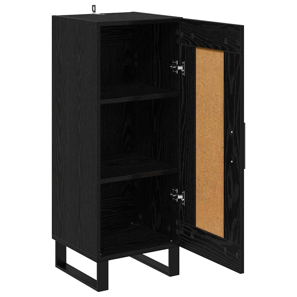 Buffet Chêne noir 34,5 x 34 x 90 cm Bois d'ingénierie et fer - XIOS