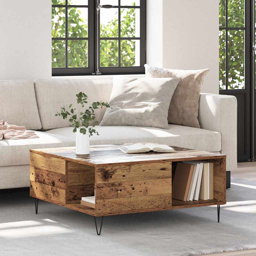 Table basse Bois ancien 80 x 80 x 36,5 cm Bois d'ingénierie - XIOS