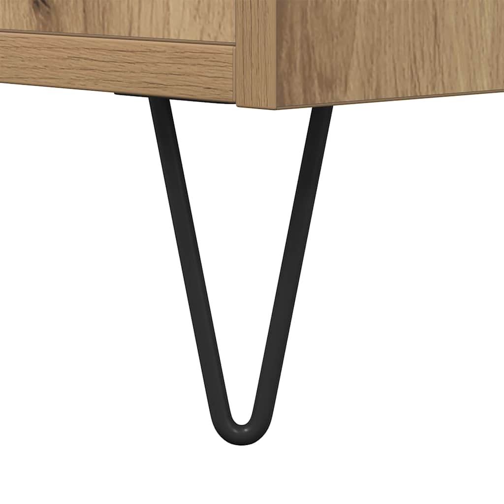 Table basse chêne artisanal 80 x 80 x 36,5 cm Bois d'ingénierie - XIOS