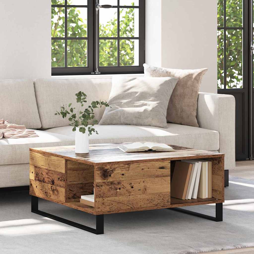 Table basse Bois ancien 80 x 80 x 36,5 cm Bois d'ingénierie - XIOS