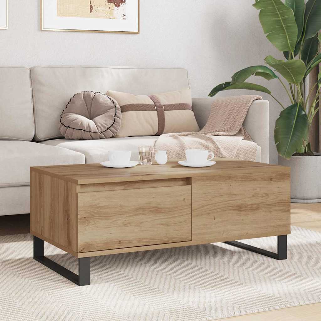 Table basse avec tiroir chêne artisanal Bois d'ingénierie - XIOS
