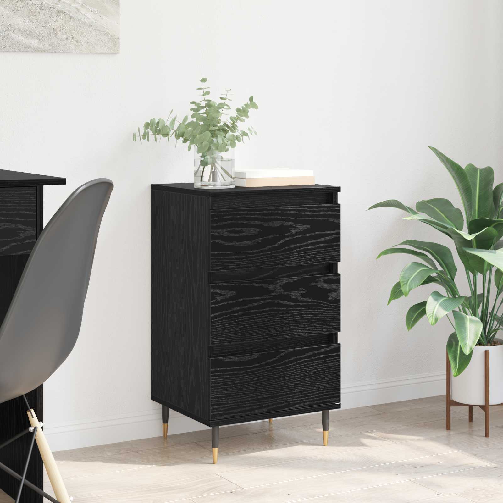 Buffet avec tiroir Chêne noir 35 x 40 x 70 cm Bois d'ingénierie - XIOS
