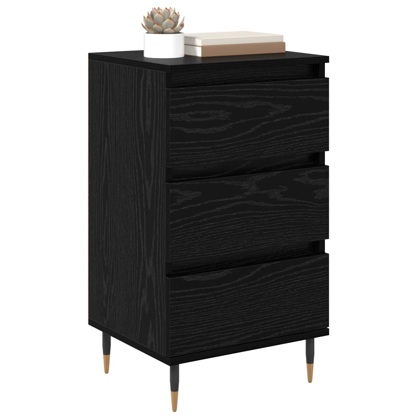 Buffet avec tiroir Chêne noir 35 x 40 x 70 cm Bois d'ingénierie - XIOS