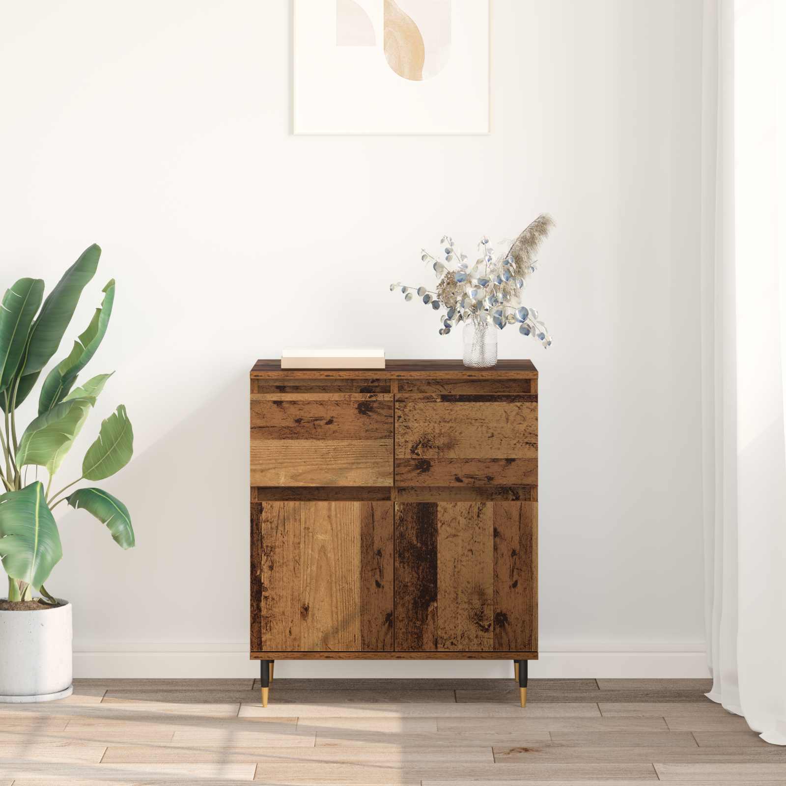 Buffet Bois Ancien 60 x 35 x 70 cm Bois d'ingénierie et fer - XIOS