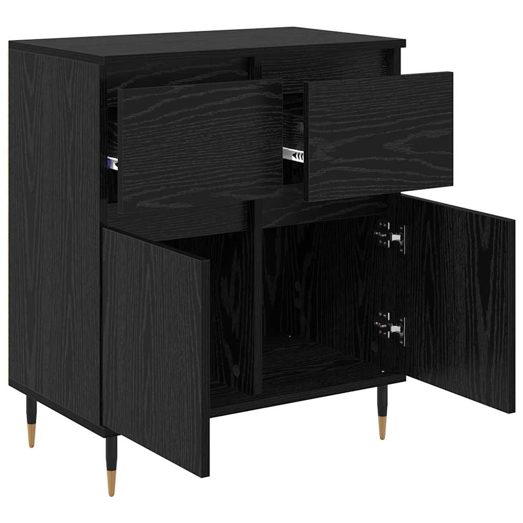 Buffet Chêne noir 60 x 35 x 70 cm Bois d'ingénierie et fer - XIOS