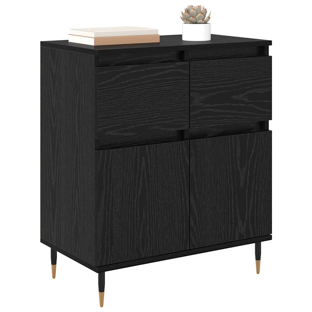 Buffet Chêne noir 60 x 35 x 70 cm Bois d'ingénierie et fer - XIOS