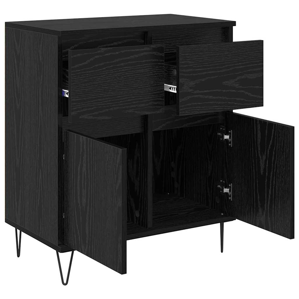 Buffet Chêne noir 60 x 35 x 70 cm Bois d'ingénierie et fer - XIOS