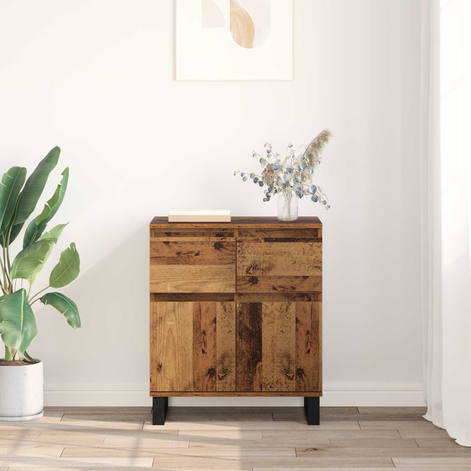 Buffet Bois Ancien 60 x 35 x 70 cm Bois d'ingénierie et fer - XIOS