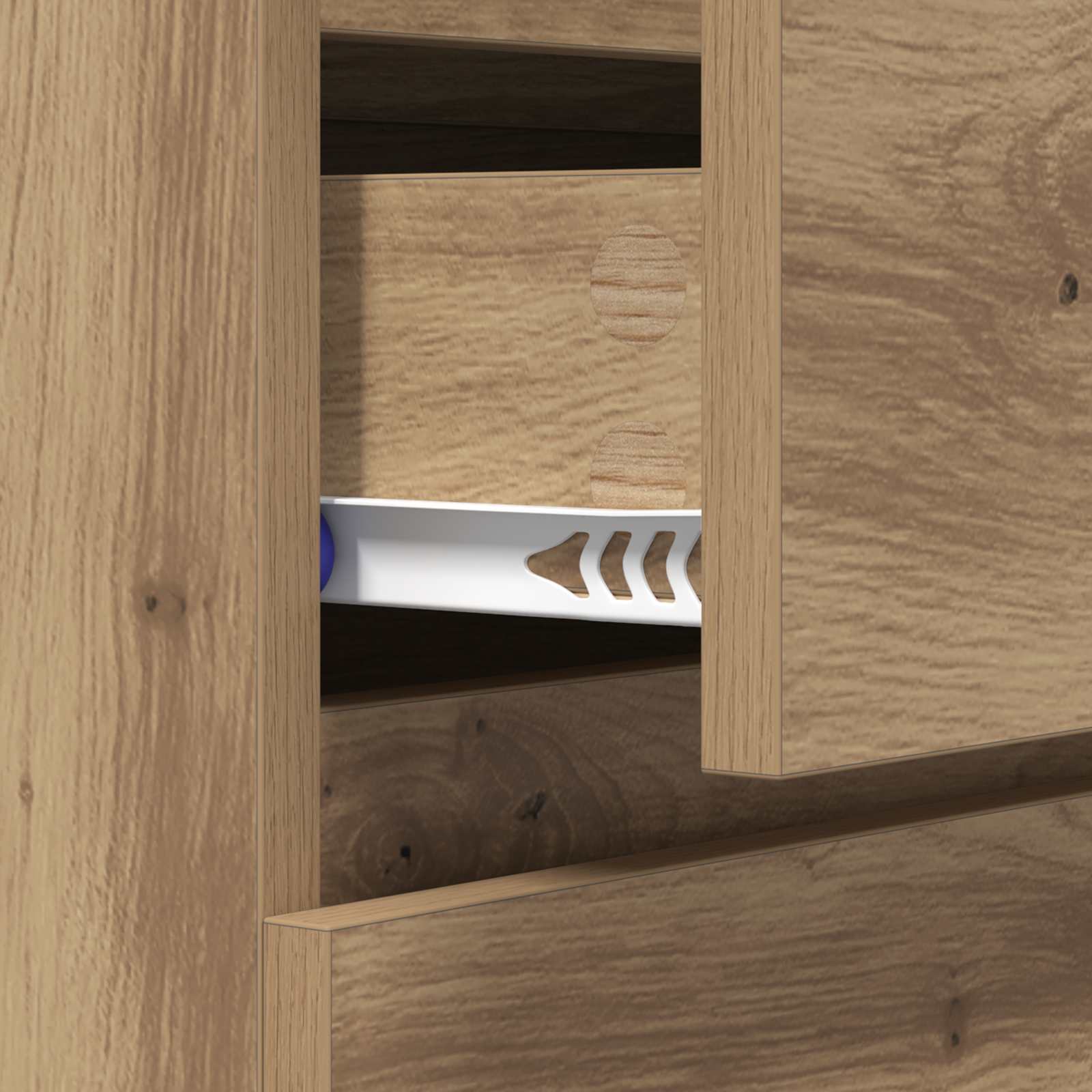 Buffet Chêne artisanal 60 x 35 x 70 cm Bois d'ingénierie et fer - XIOS