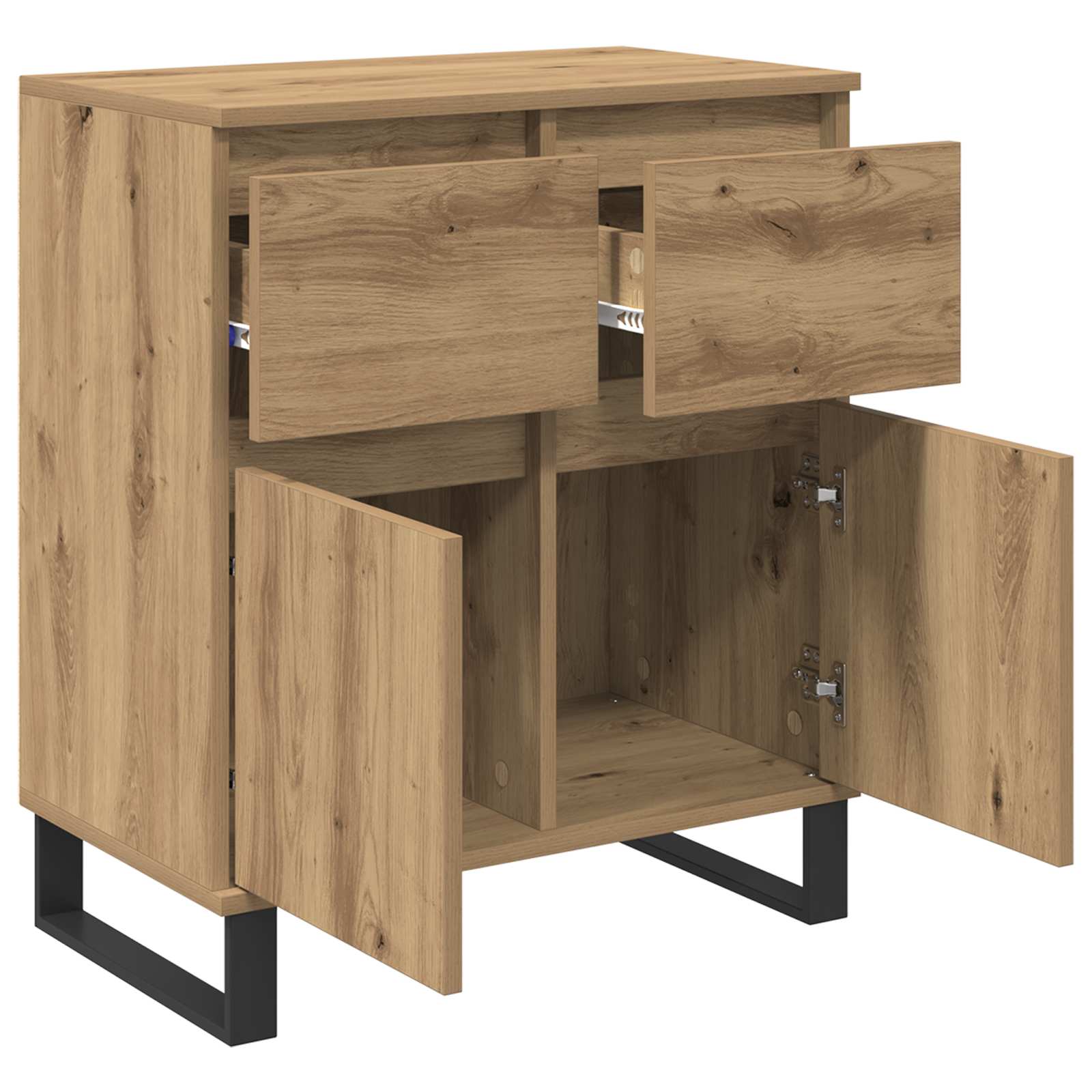 Buffet Chêne artisanal 60 x 35 x 70 cm Bois d'ingénierie et fer - XIOS