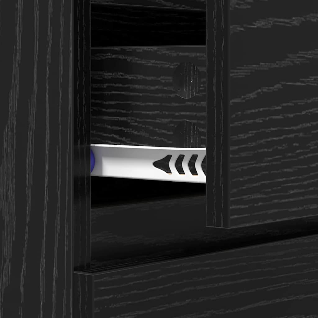 Buffet Chêne noir 60 x 35 x 70 cm Bois d'ingénierie et fer - XIOS