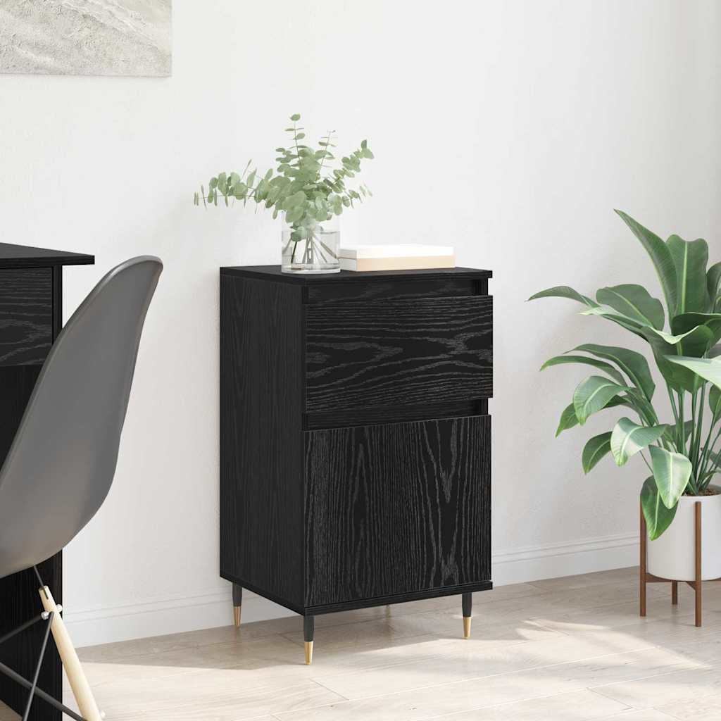 Buffet Chêne noir 40 x 35 x 70 cm Bois d'ingénierie et fer - XIOS