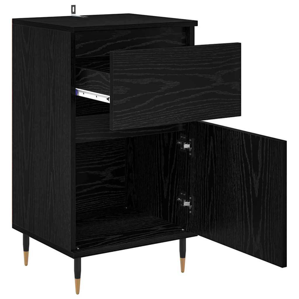 Buffet Chêne noir 40 x 35 x 70 cm Bois d'ingénierie et fer - XIOS