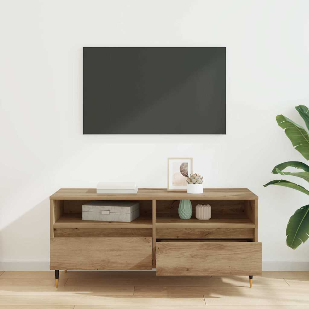 Meuble TV avec tiroir Chêne artisanal 100 x 34,5 x 44,5 cm - XIOS