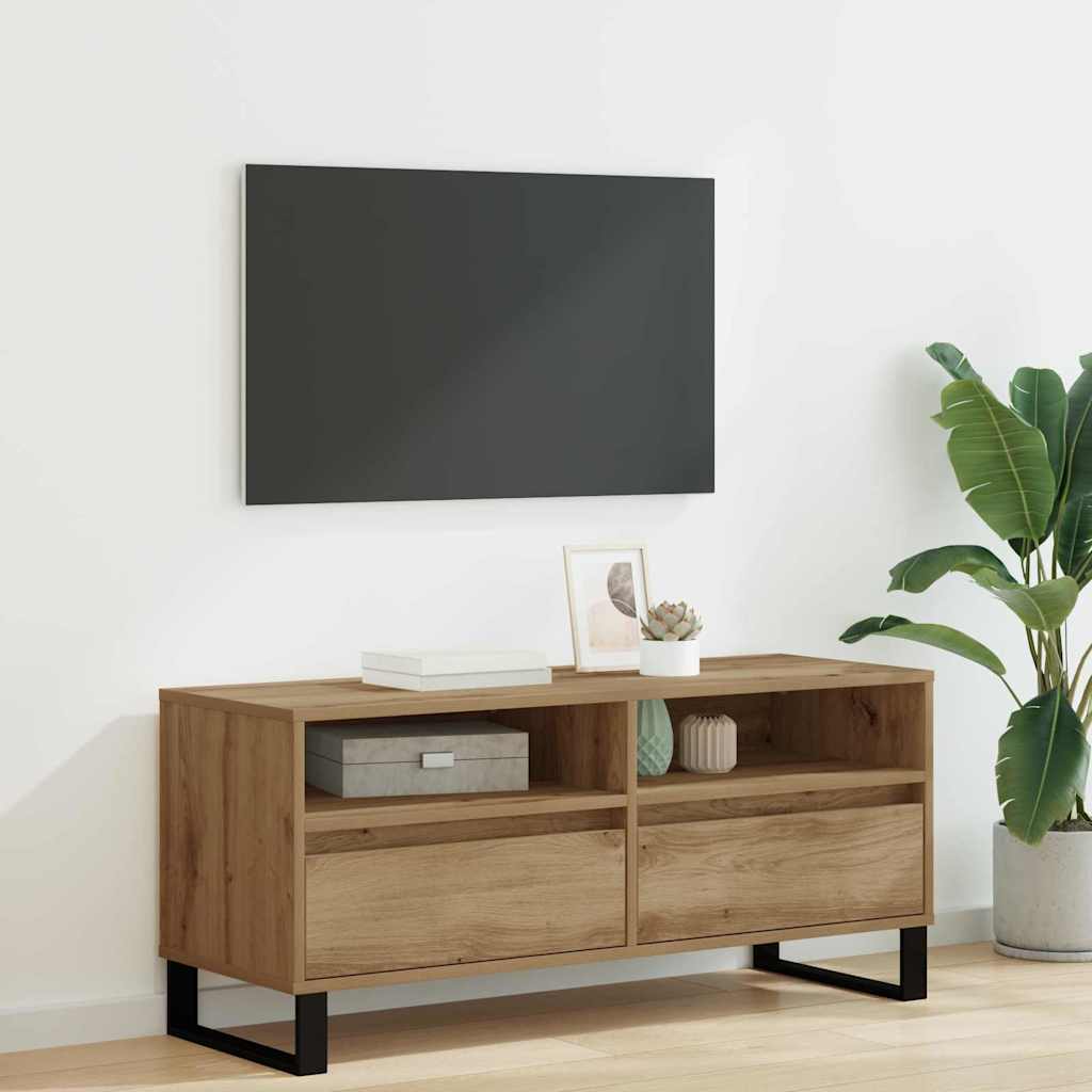 Meuble TV avec tiroir Chêne artisanal 100 x 34,5 x 44,5 cm - XIOS
