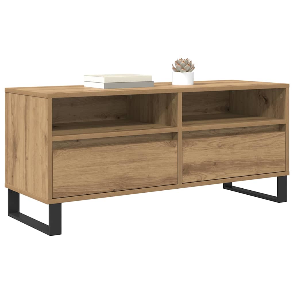 Meuble TV avec tiroir Chêne artisanal 100 x 34,5 x 44,5 cm - XIOS