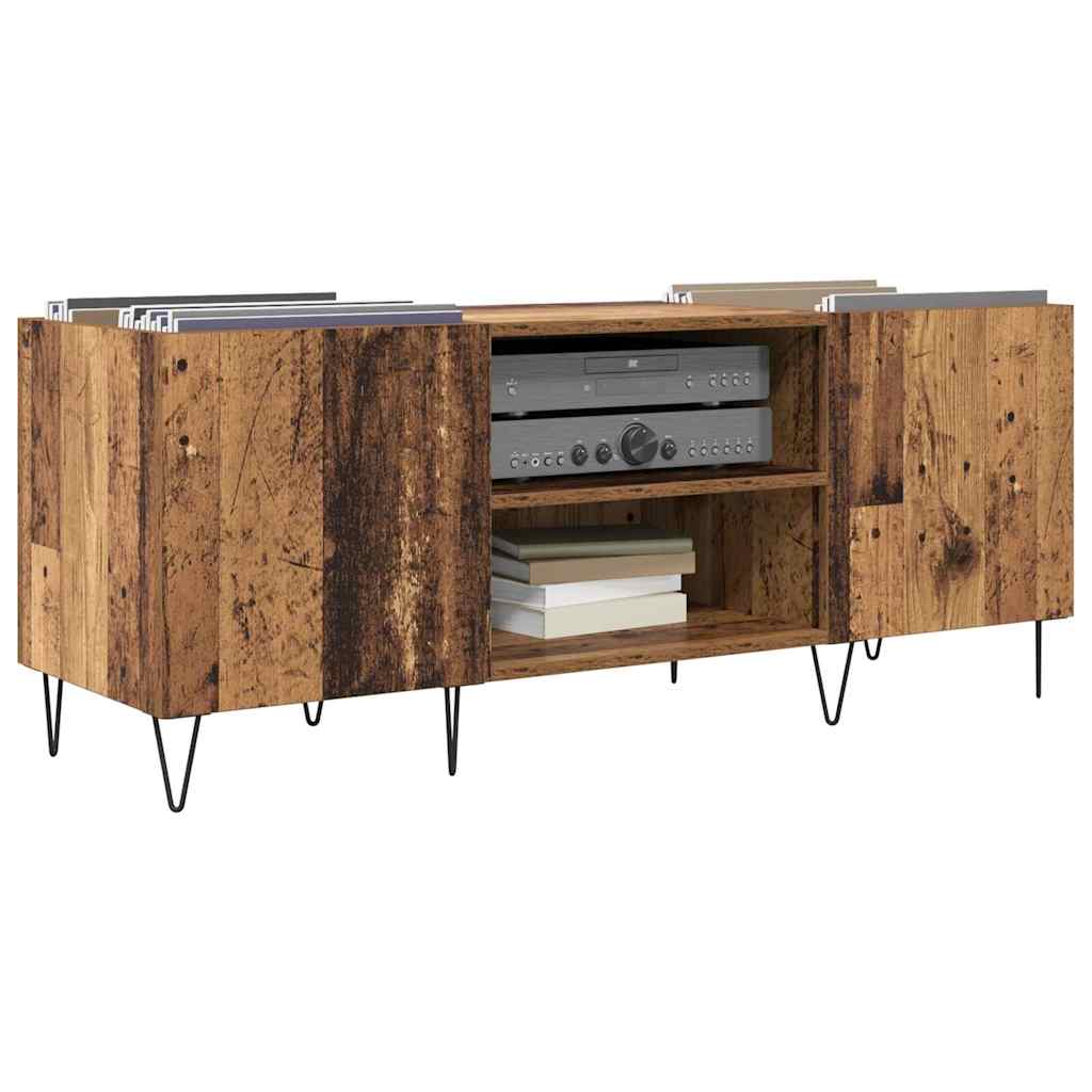 Meuble à vinyles avec étagère Bois Ancien 121 x 38 x 48 cm - XIOS