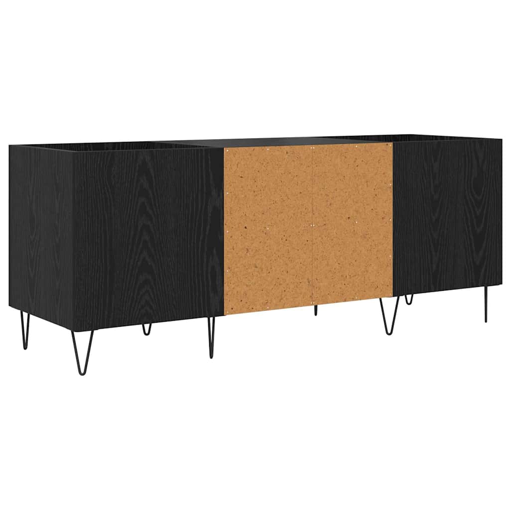 Meuble à vinyles avec étagère Chêne noir 121 x 38 x 48 cm - XIOS