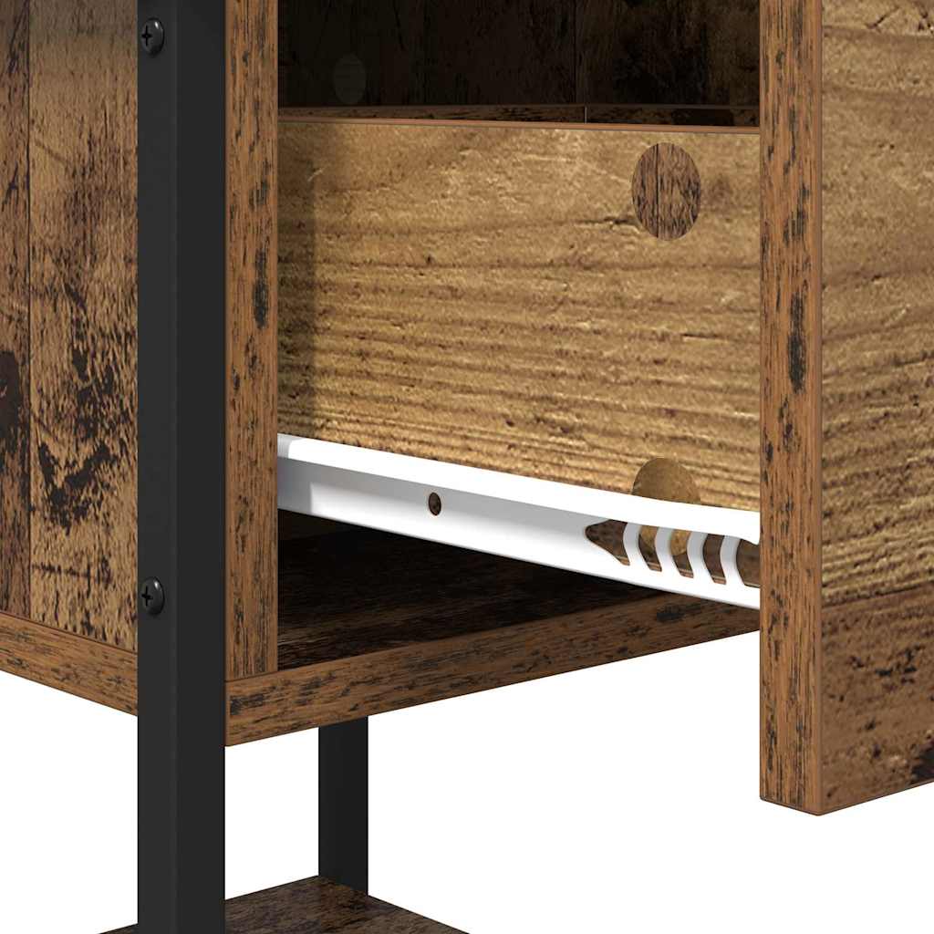 Table de chevet avec tiroir 2 pcs Bois ancien 34 x 35,5 x 45 cm - XIOS