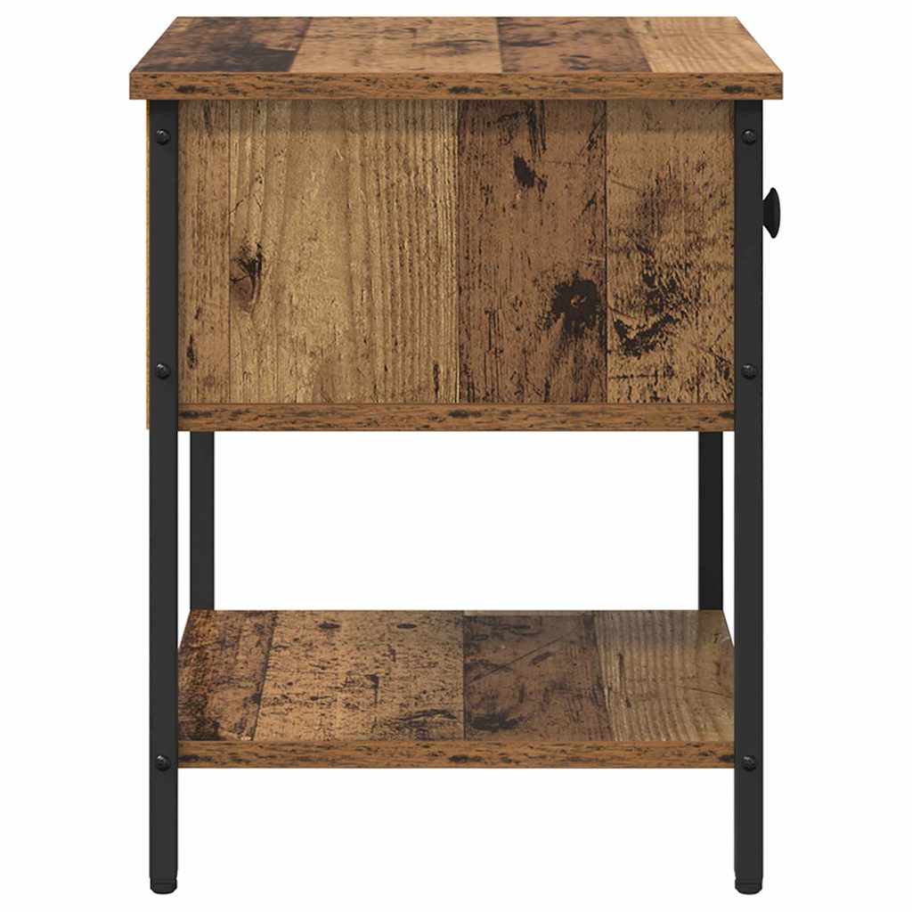 Table de chevet avec tiroir 2 pcs Bois ancien 34 x 35,5 x 45 cm - XIOS