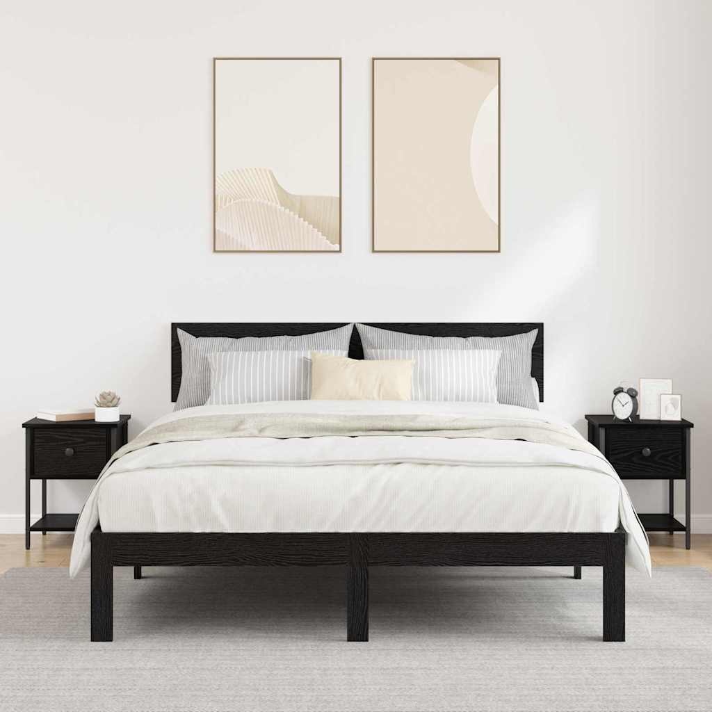 Table de chevet avec tiroir 2 pcs Chêne noir 34 x 35,5 x 45 cm - XIOS